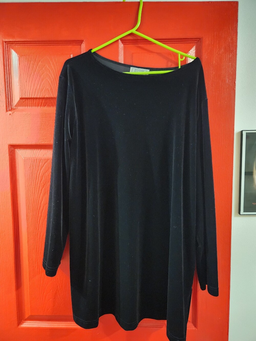 Vintage Jennifer Moore Black Long Sleeve Velvet Dress